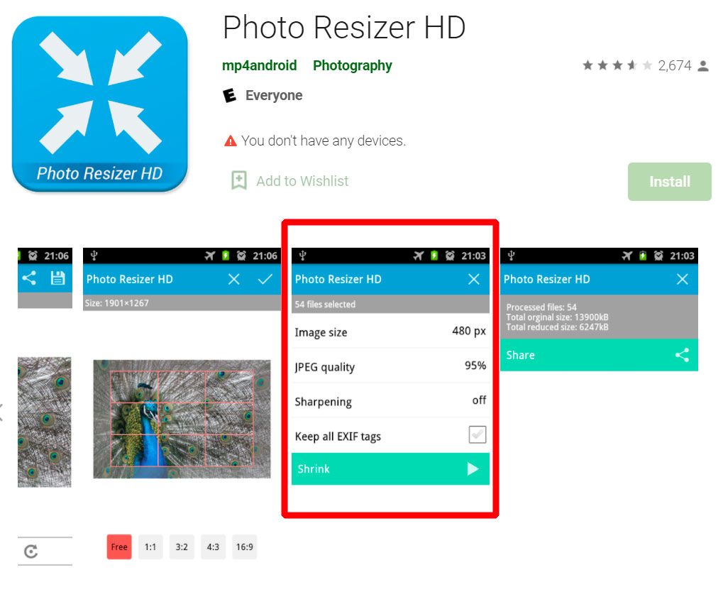Image Resizer in KB HD Androidアプリ..