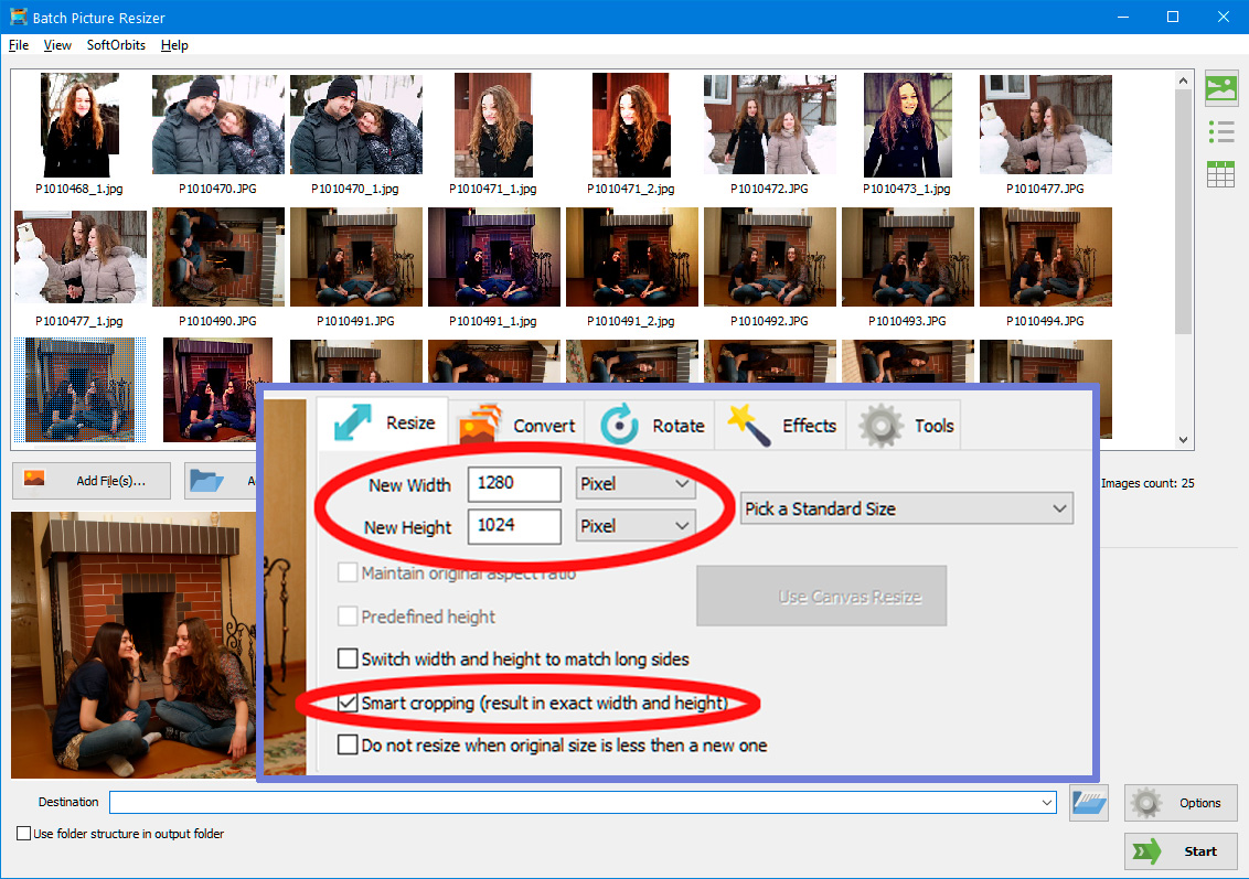 一度に複数の画像をスマートリサイズする. 一度に複数の画像をスマートリサイズする.