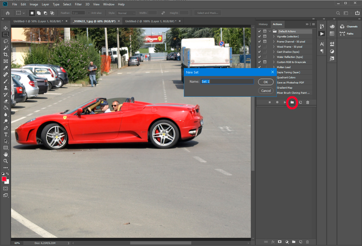 Photoshop - セットを作成. Photoshop - セットを作成.