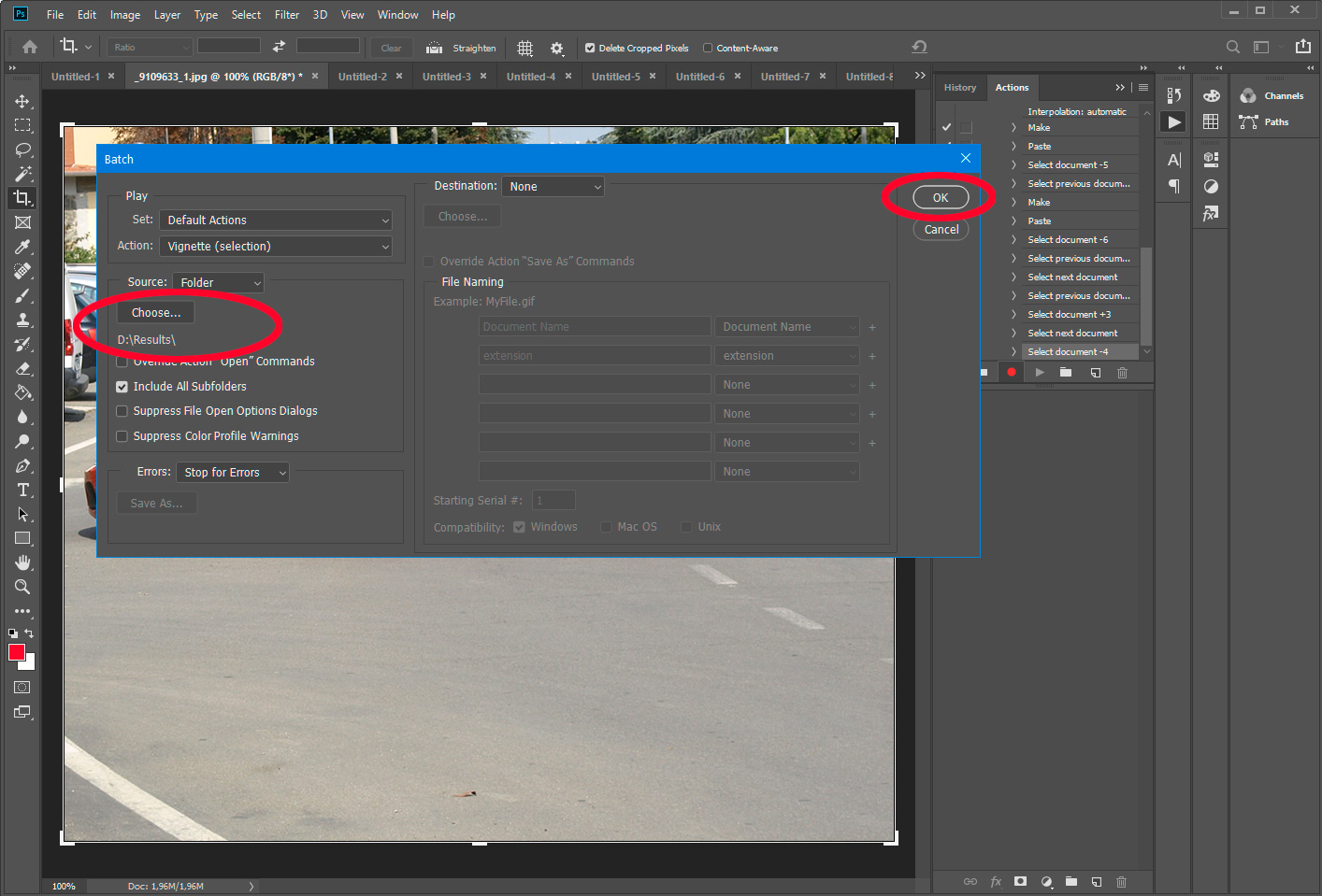 Photoshopで画像のサイズ変更アクションを開始. Photoshopで画像のサイズ変更アクションを開始.
