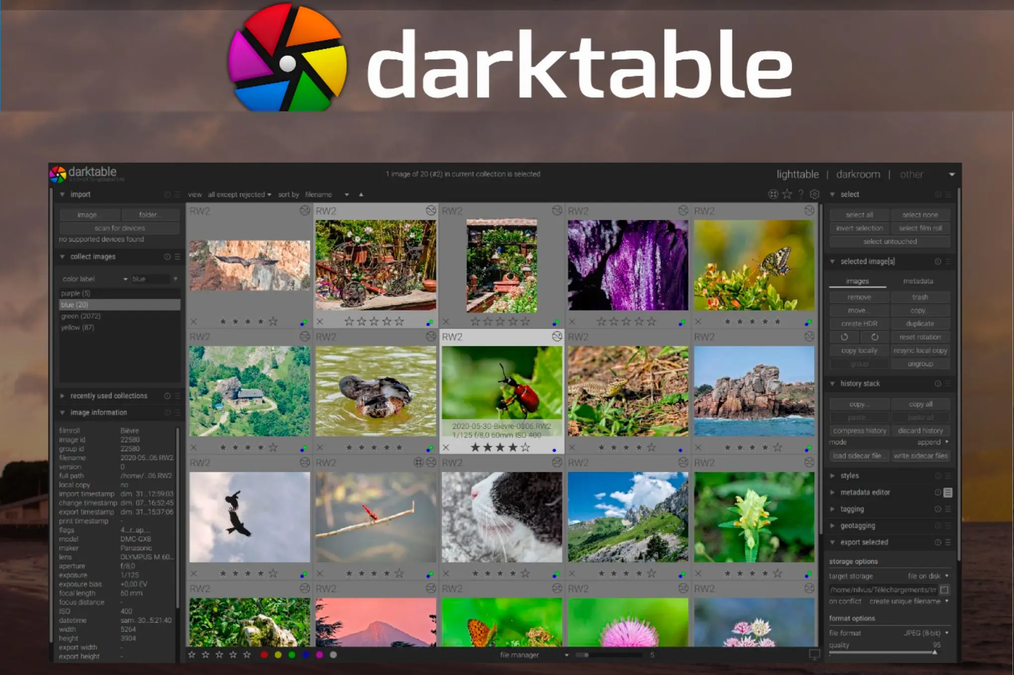 Darktableは、CanonRAWイメージコンバーターの代替品として..
