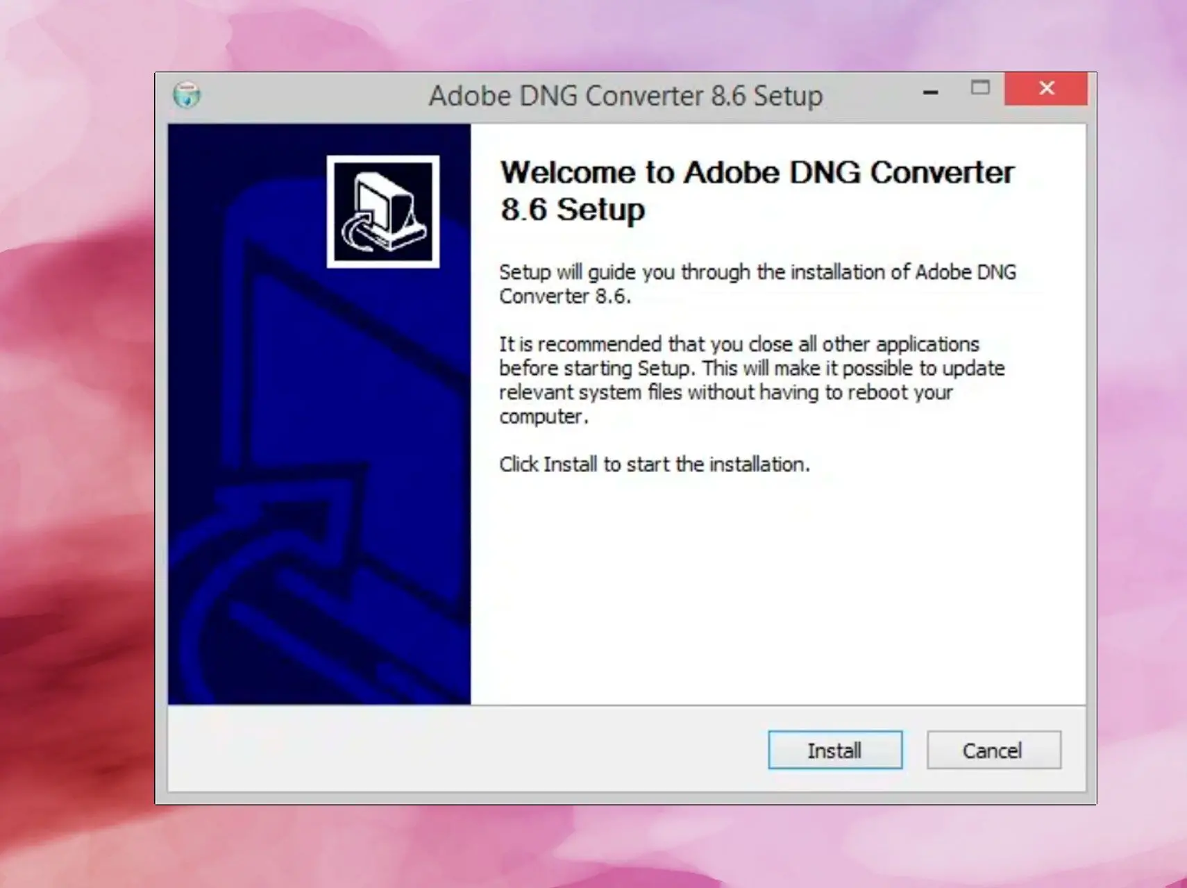Adobe DNG Converterのインストール..