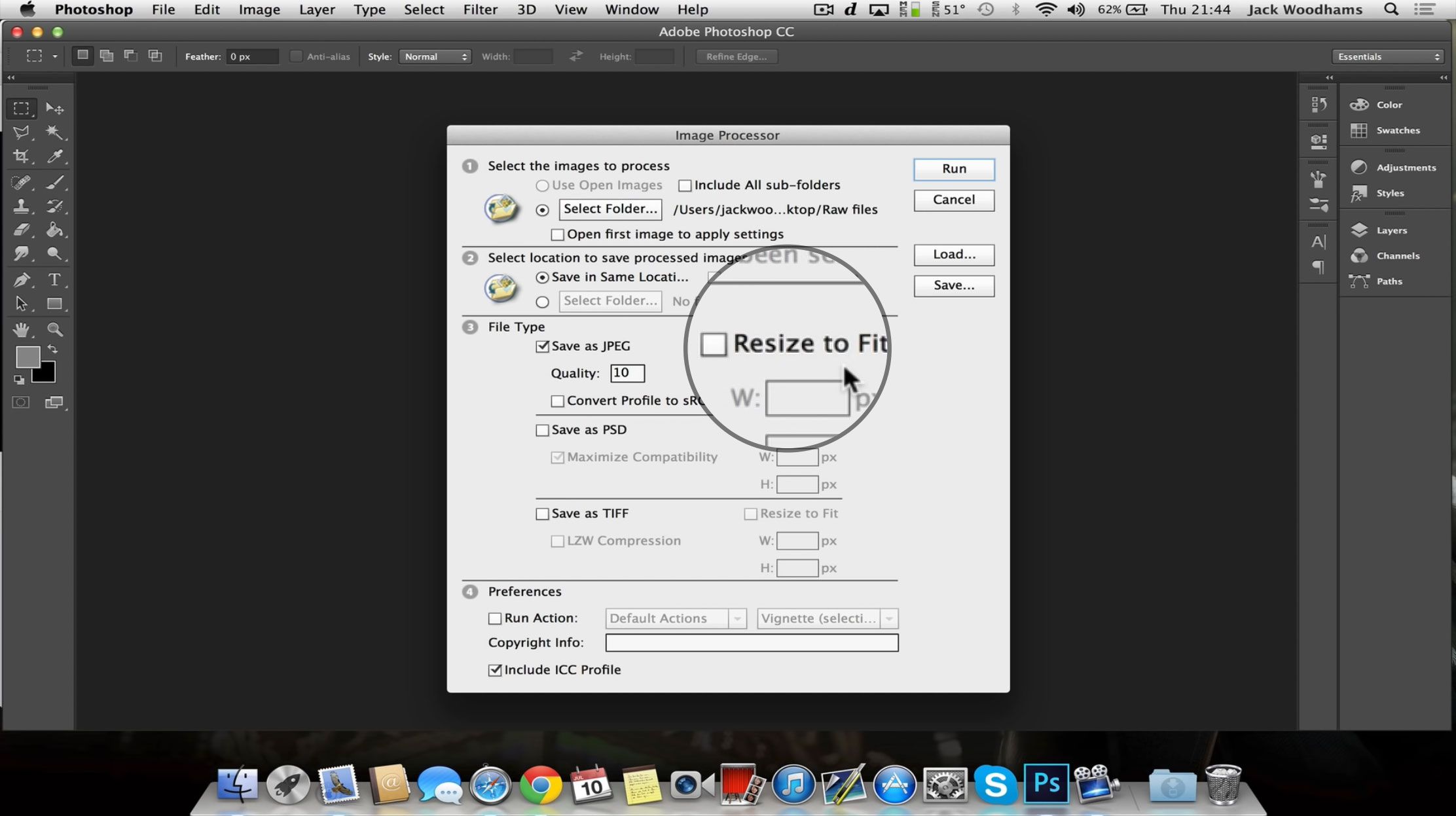 Mac PhotoshopでDNGをJPGに変換する..
