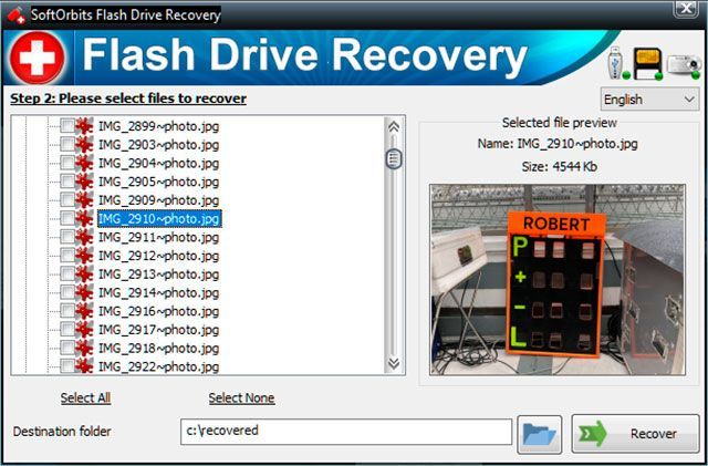 SanDiskドライブから回復するファイルを選択する..