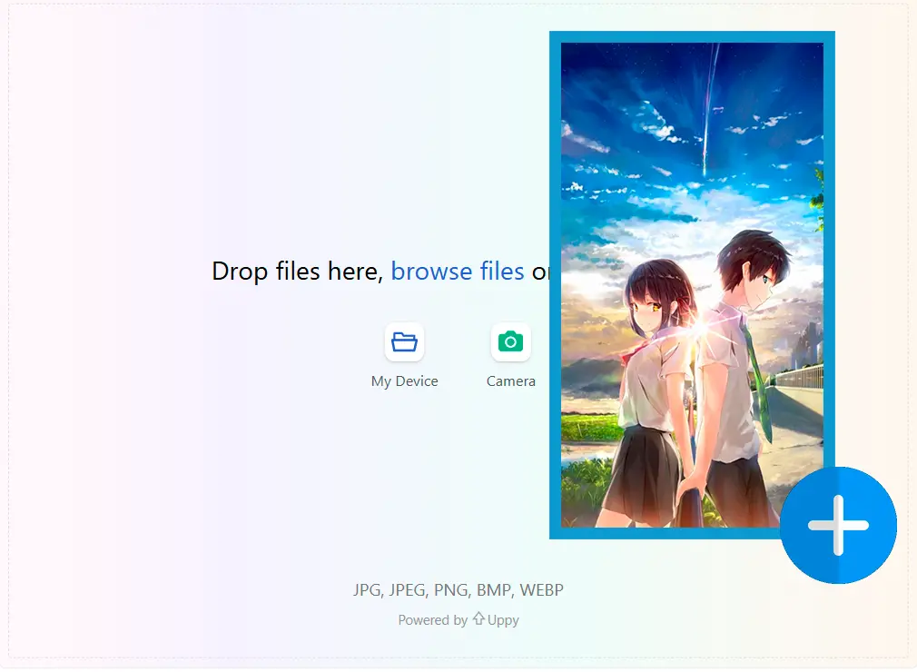 キャラクター写真をアップロード.
