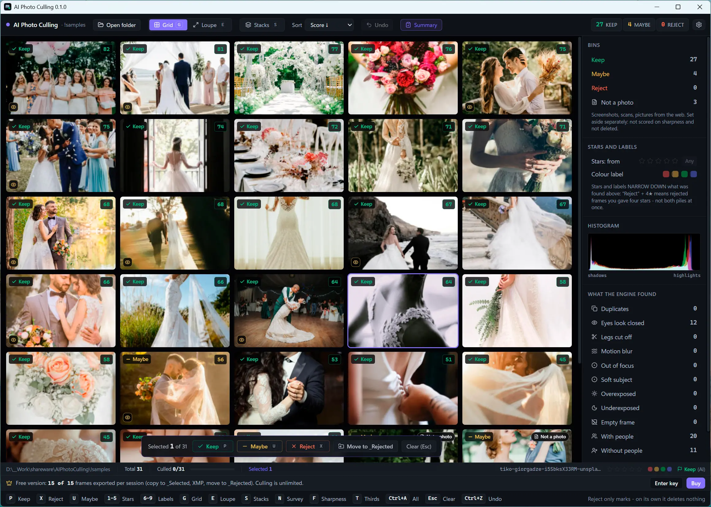 AI Photo Culling スクリーンショット.