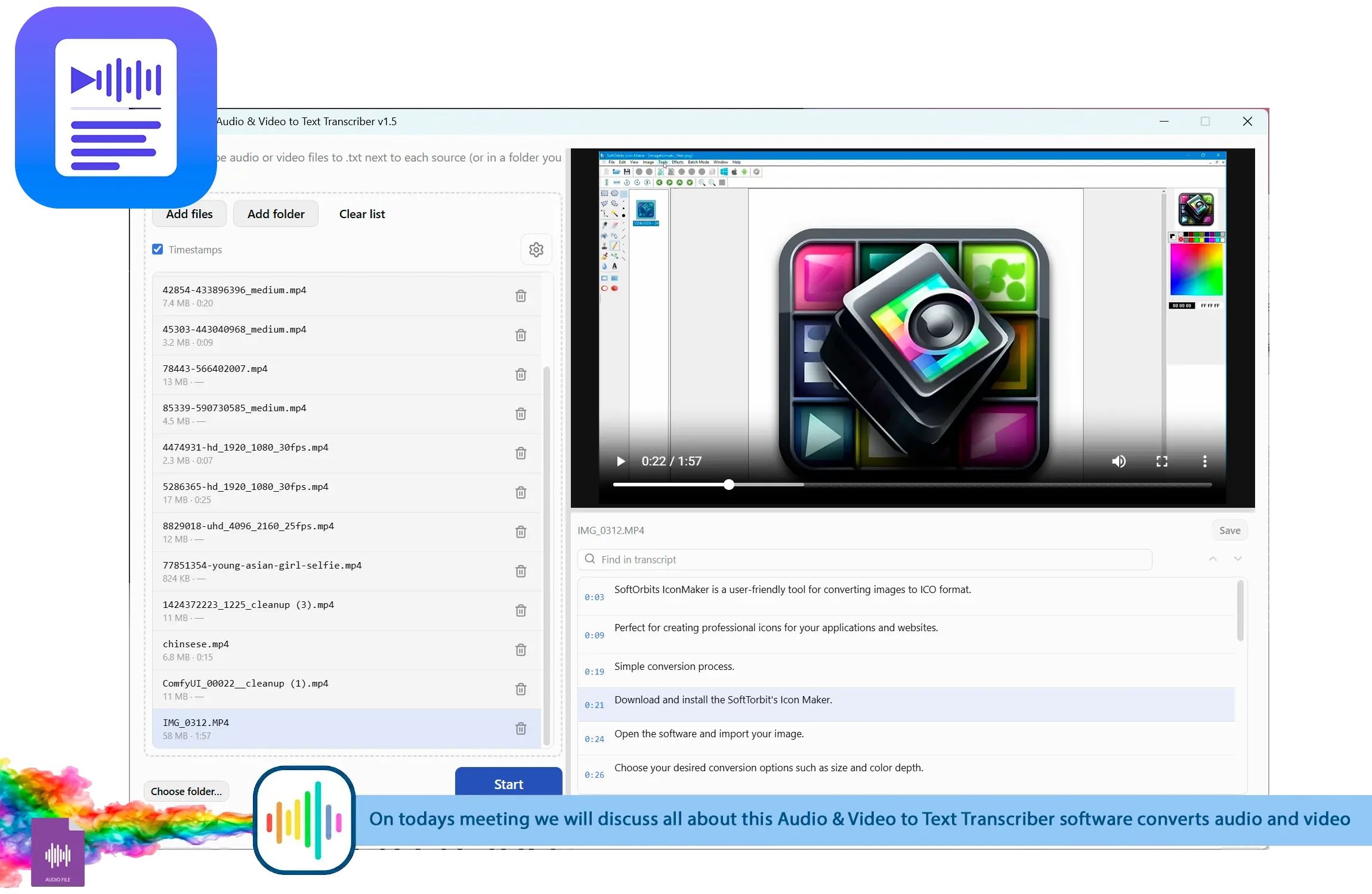 TranscribeIt: Audio & Video to Text Transcriber スクリーンショット.