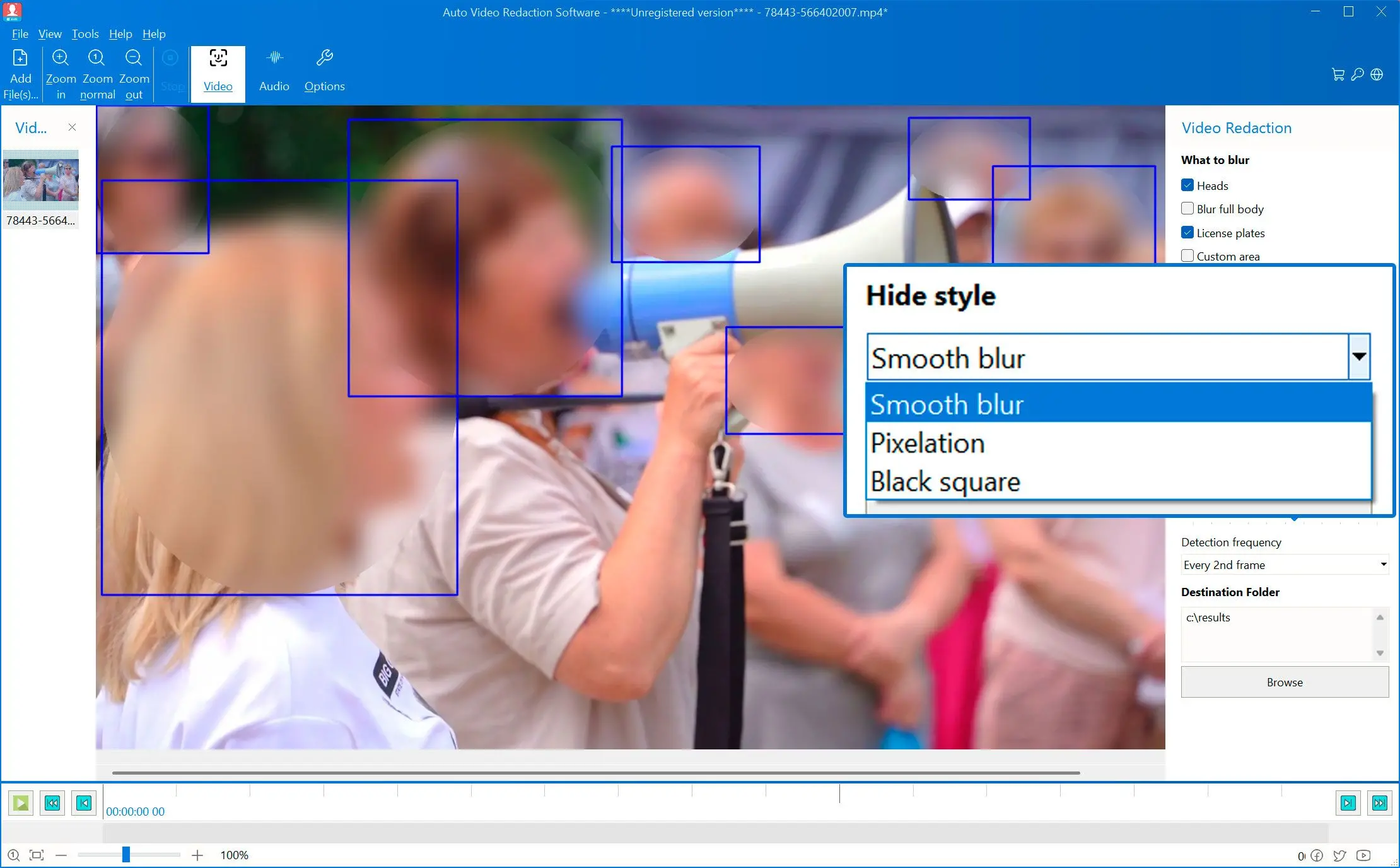 ぼかしスタイルの選択.