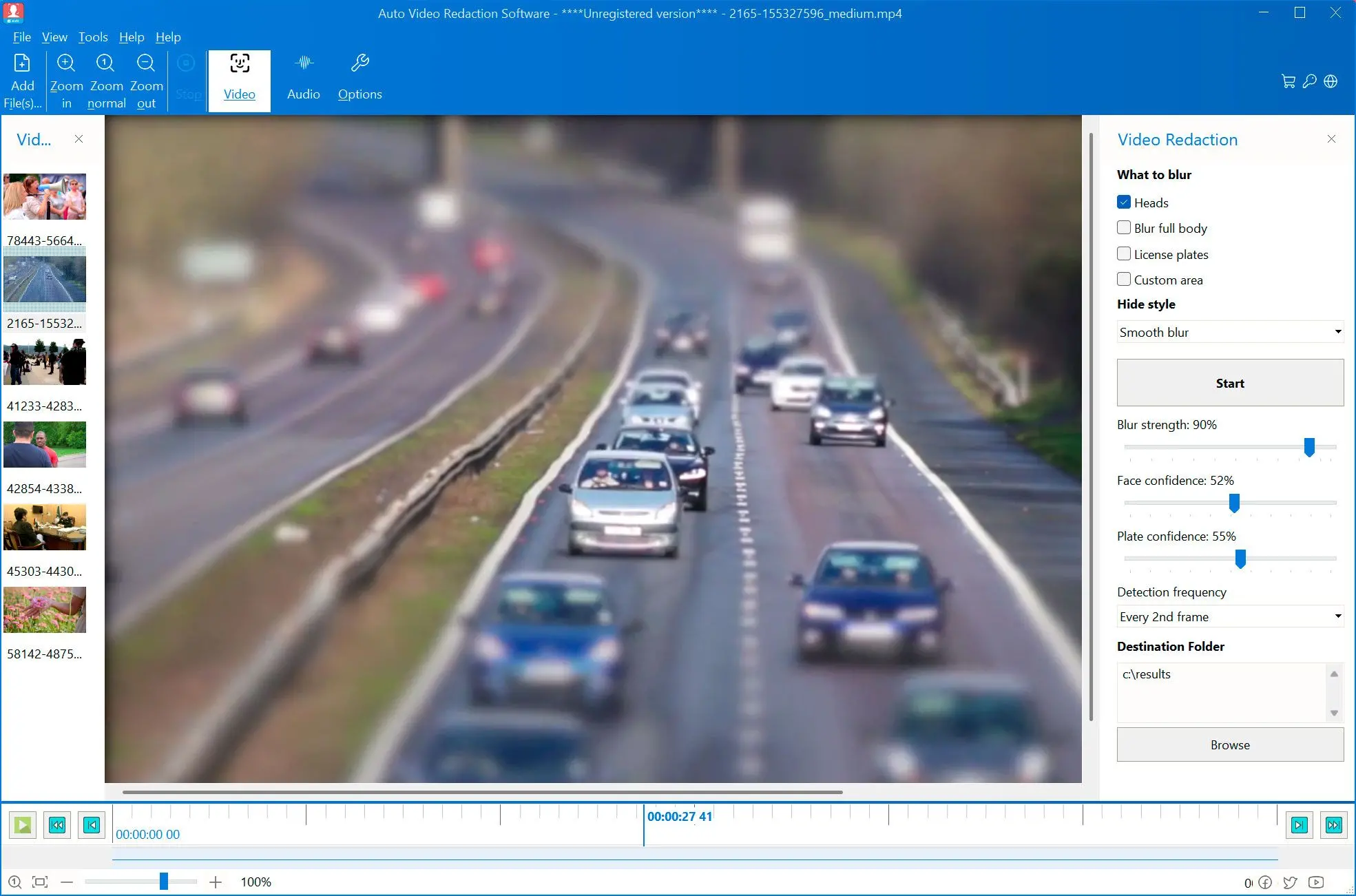 Auto Video Redaction Software スクリーンショット.