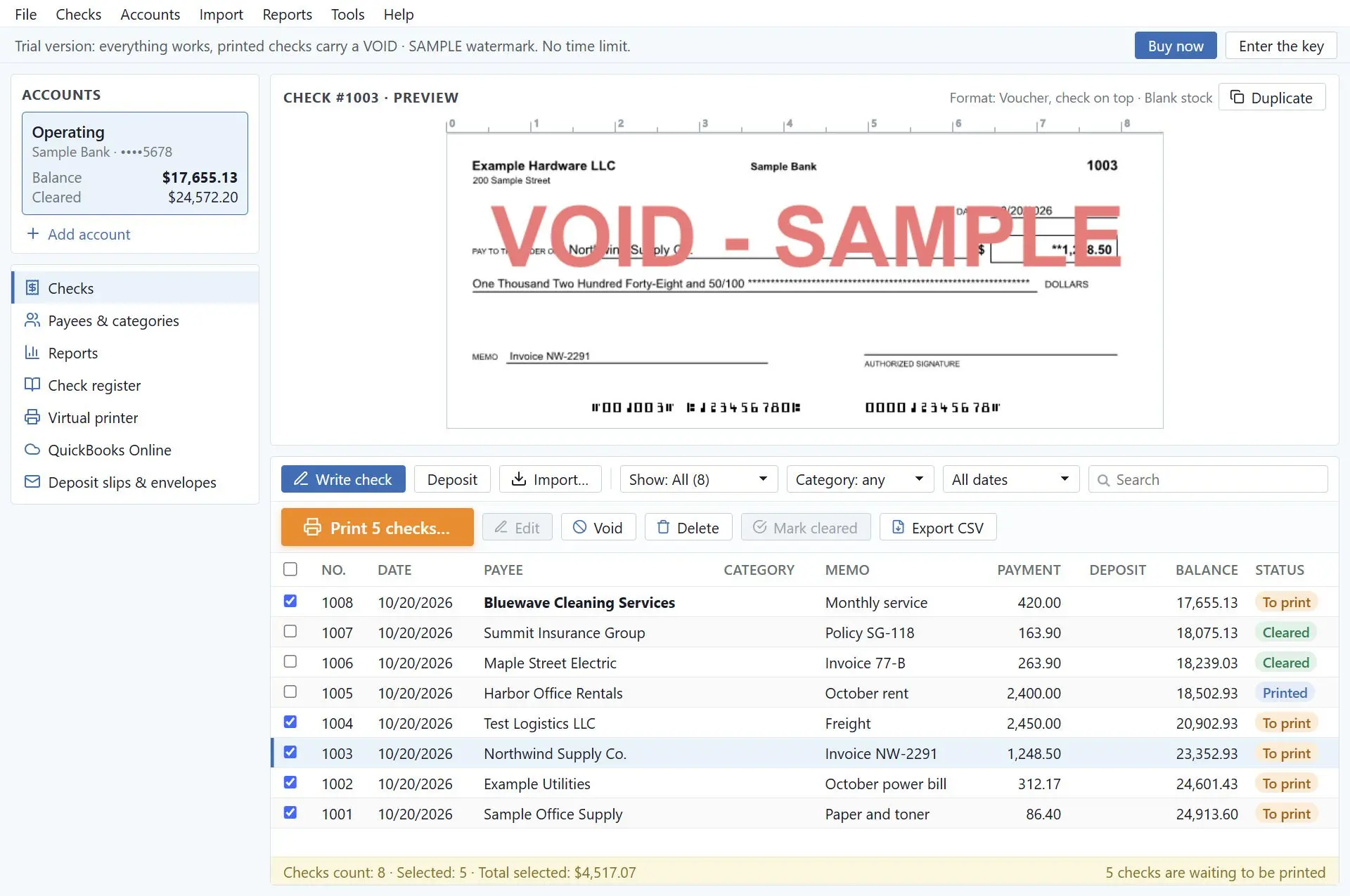 CheckSprint - Check Printing Software for Payroll, Personal, Business スクリーンショット.