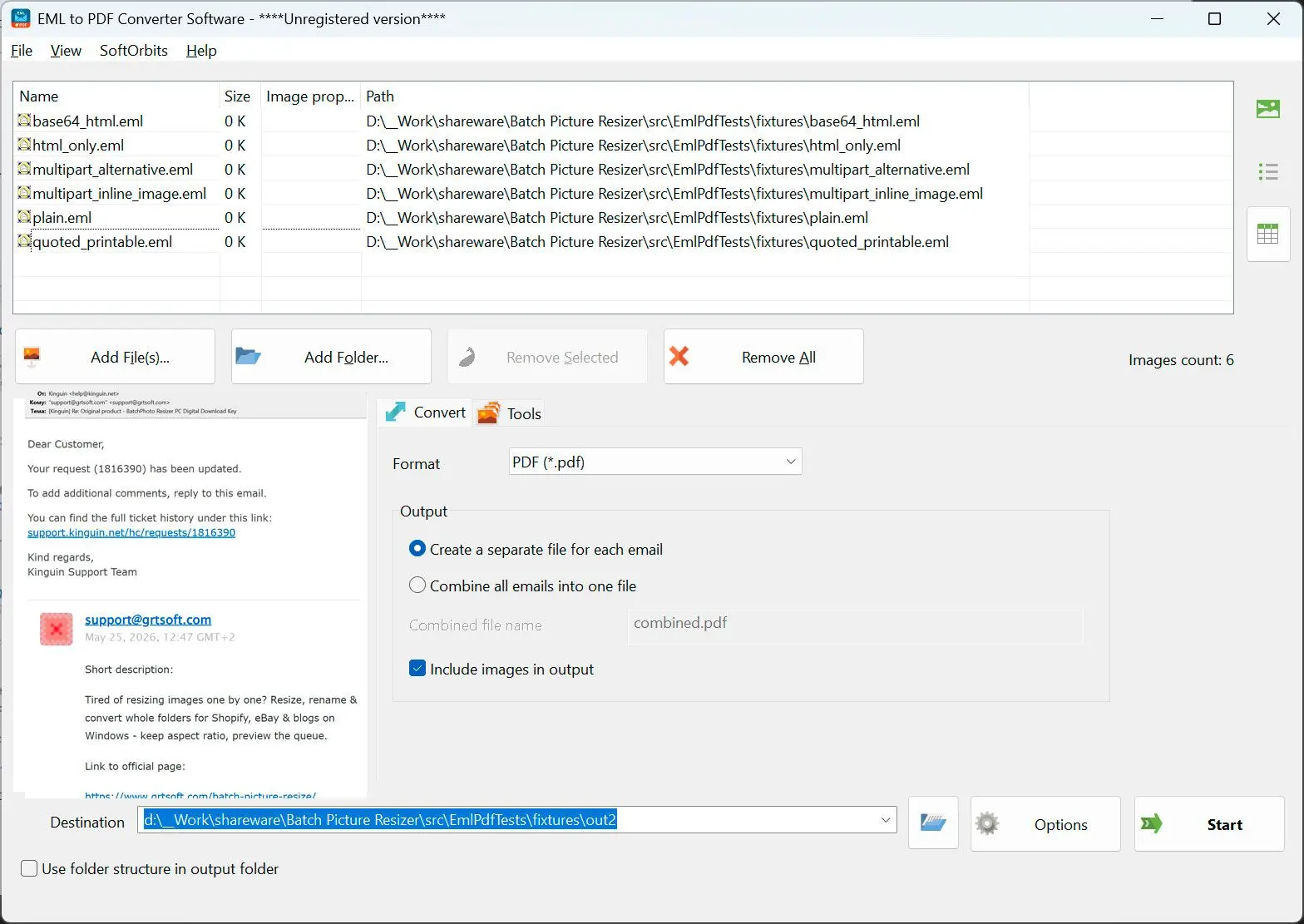 EML to PDF Converter Software スクリーンショット.