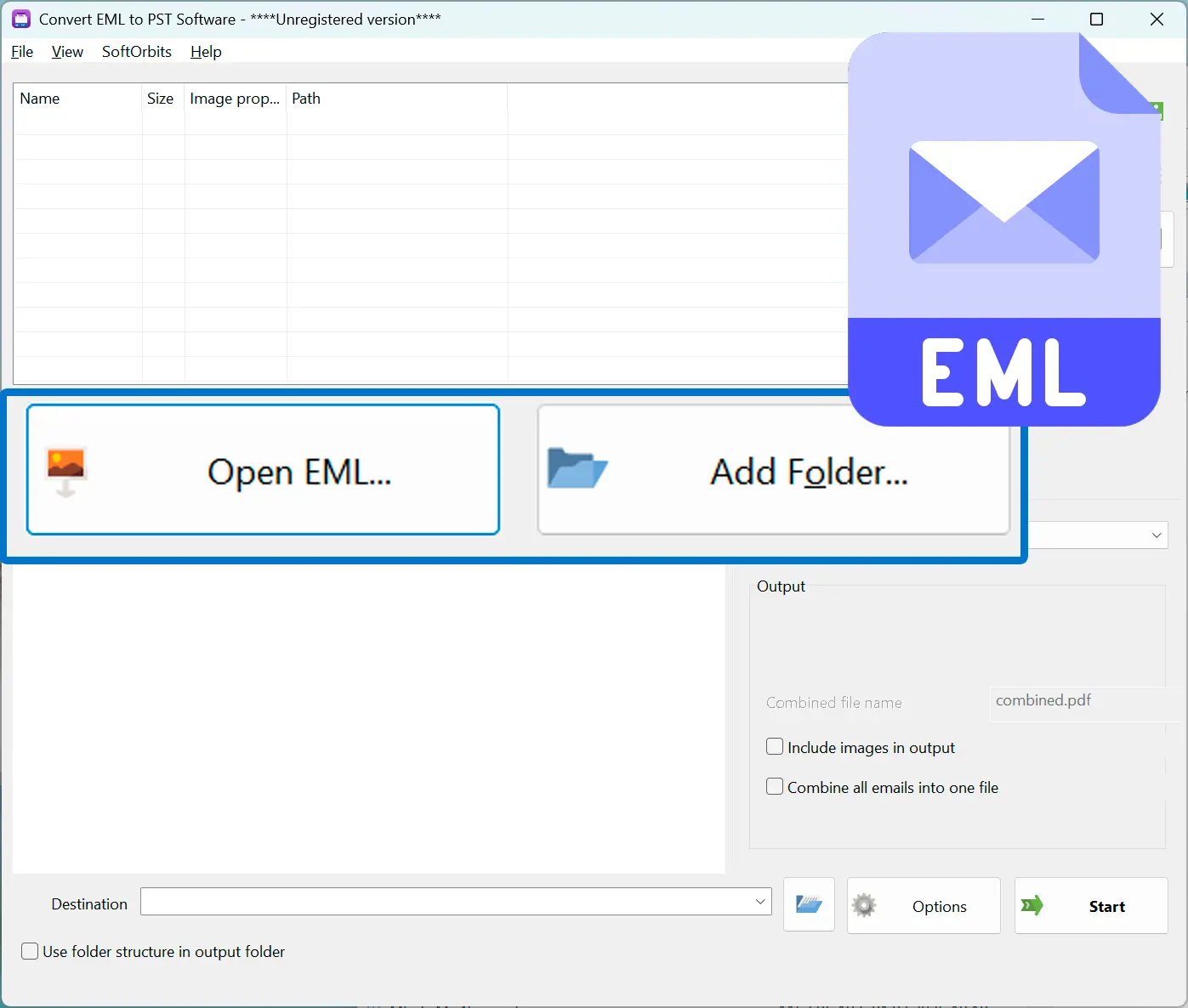 EML ファイルを追加する.