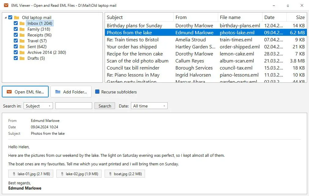 EML Viewer - Open and Read EML Files スクリーンショット.