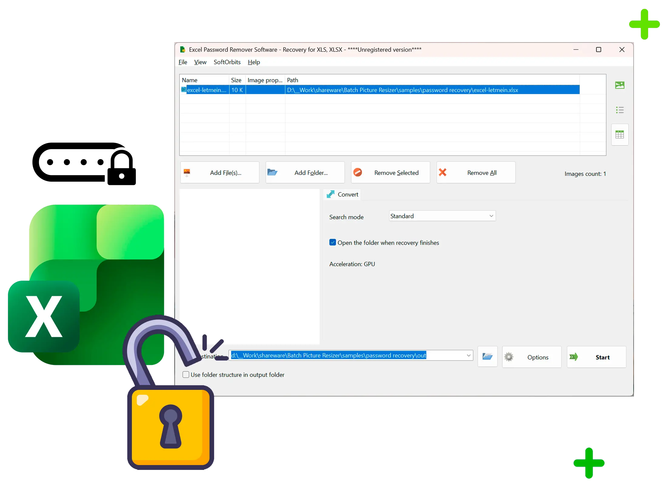 Excel Password Recovery スクリーンショット.