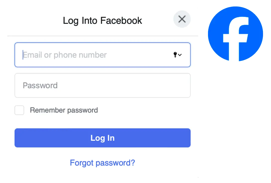 Facebookへログイン.