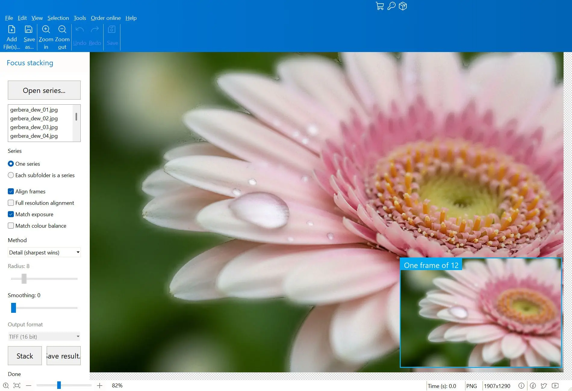 Focus Stacking Software スクリーンショット.