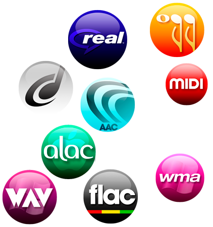 SoftOrbits MP3 Converterは、1000以上の組み合わせで様々なオーディオフォーマット、コンテナ、エンコーディングオプションをサポートします。サポートされる一般的なフォーマットには、MP3、WAV、WMA、M4A、M4B、M4R、APE、AAC、AC3、MKA、AIF、AIFF、AA、AMR、FLAC、AU、CUE、MPA、RA、RAM、OGG、MP2、OPUS、M4Pが含まれます。