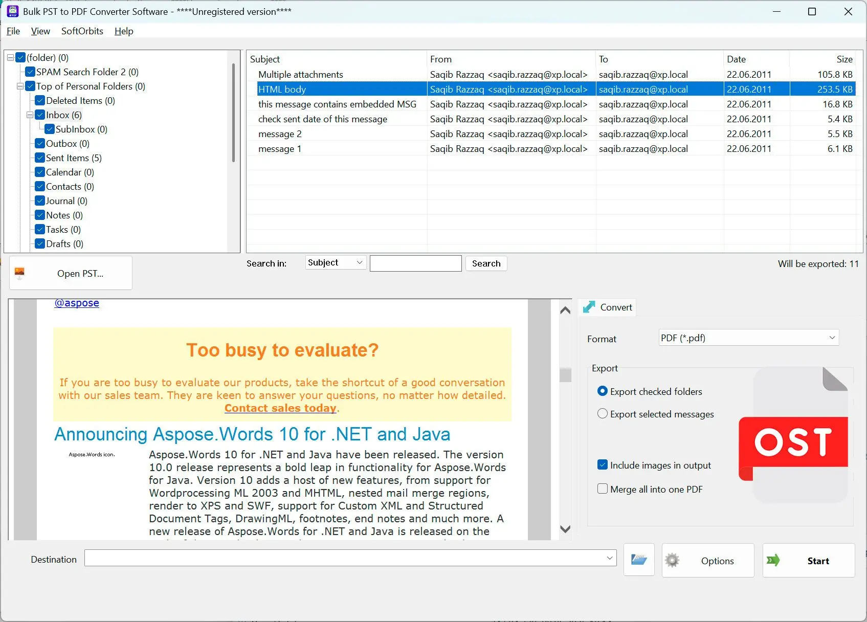 PST to PDF Converter Software スクリーンショット.