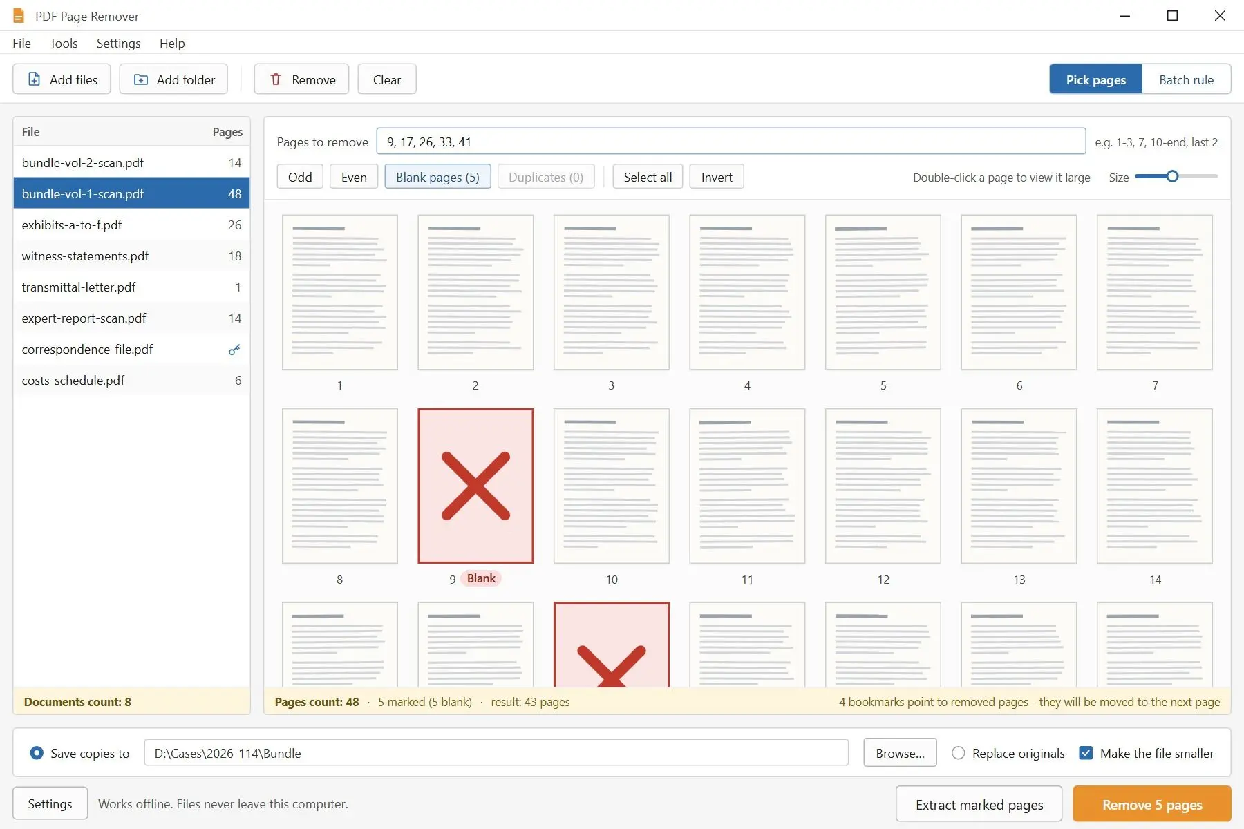 PDF Page Remover スクリーンショット.