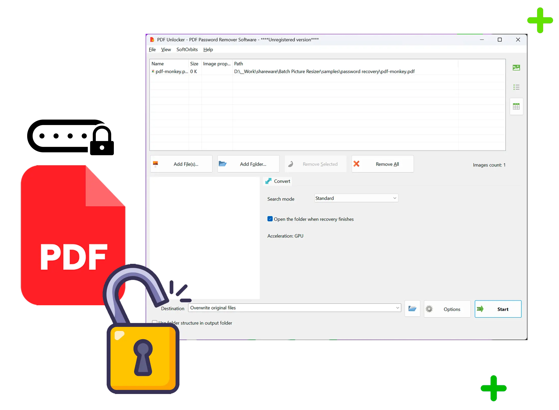 PDF Password Recovery スクリーンショット.