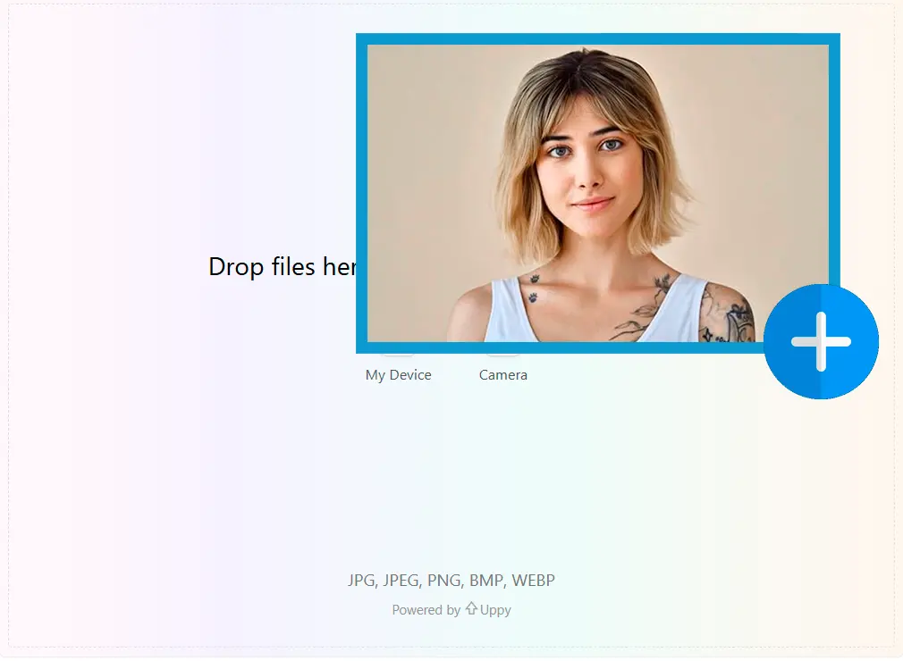 顔写真をアップロード.